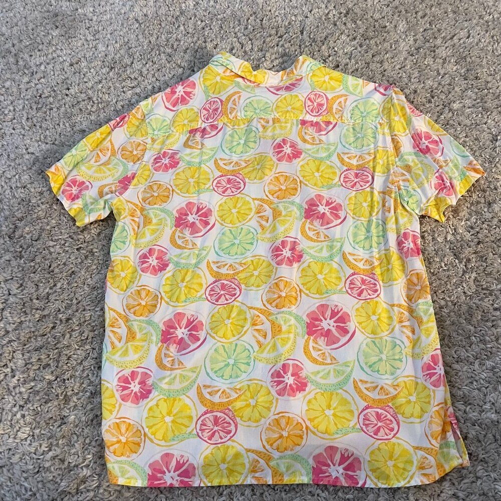 Goodfellow & Co Citrus Print Short Sleeve Button Up Shirt M - Picture 2 of 7